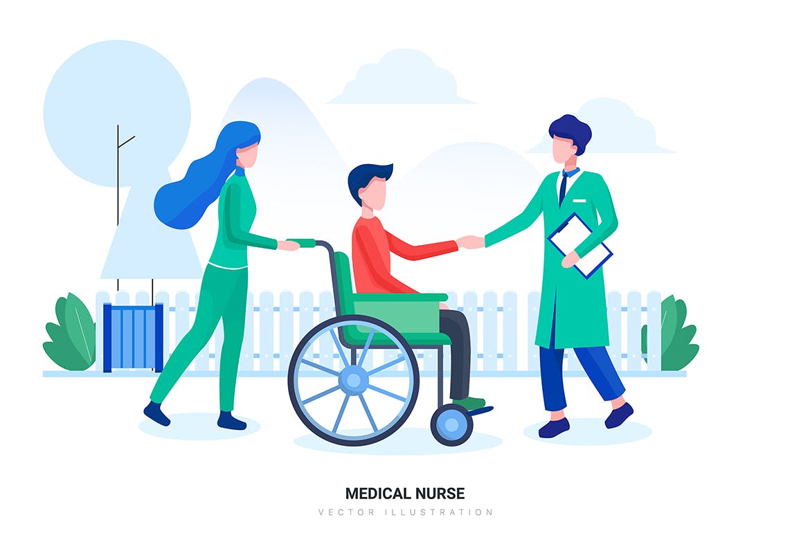 医院&医疗场景矢量插画素材v1 Hospital & Healthcare Vector Scenes插图(4)