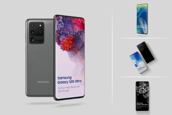 三星智能手机Galaxy S20 Ultra屏幕预览素材库精选样机模板 Samsung Galaxy S20 Ultra Mockup 1.0
