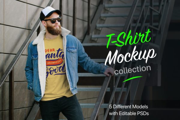 冬季T恤服装设计效果图样机素材库精选合集 Winter T-Shirt Mockup Collection