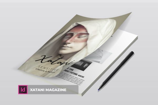 时尚生活方式个性化素材库精选杂志设计INDD模板 Xatani | Magazine Template