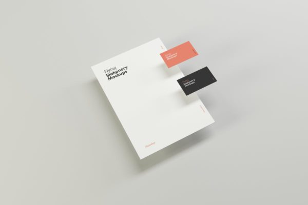 办公文具悬浮叠加样机模板 Flying Stationery Mockups