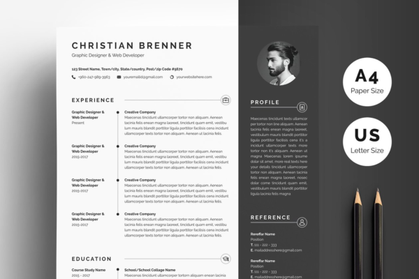 时尚专业的求职简历模板 Modern Resume & Cover