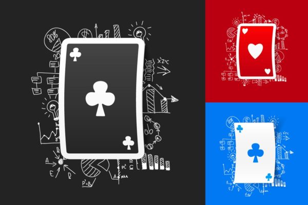 9款纸质扑克牌贴纸&amp;手绘的商业公式 9 PLAYING CARD STICKERS