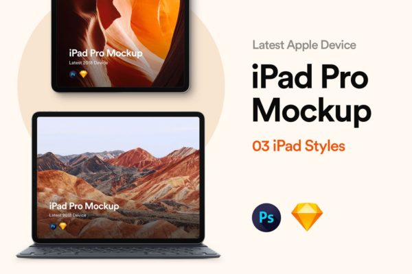 带便携蓝牙键盘iPad Pro平板电脑样机模板 iPad Pro 2018 Mockup