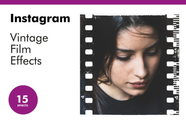 Instagram贴图照片复古胶片电影效果样机 Instagram Vintage Film Effects