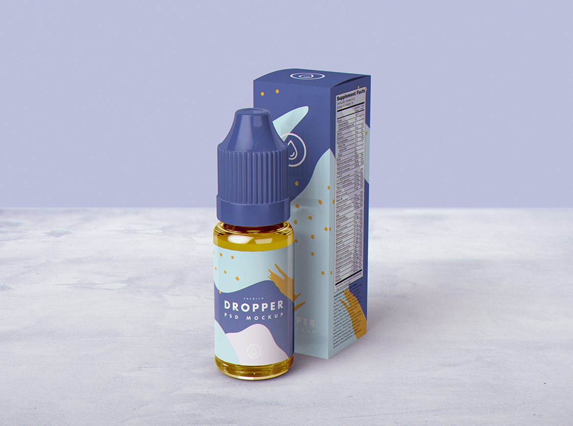 果味电子烟油滴管瓶外观设计样机 E-Juice Dropper Bottle MockUp插图(2)