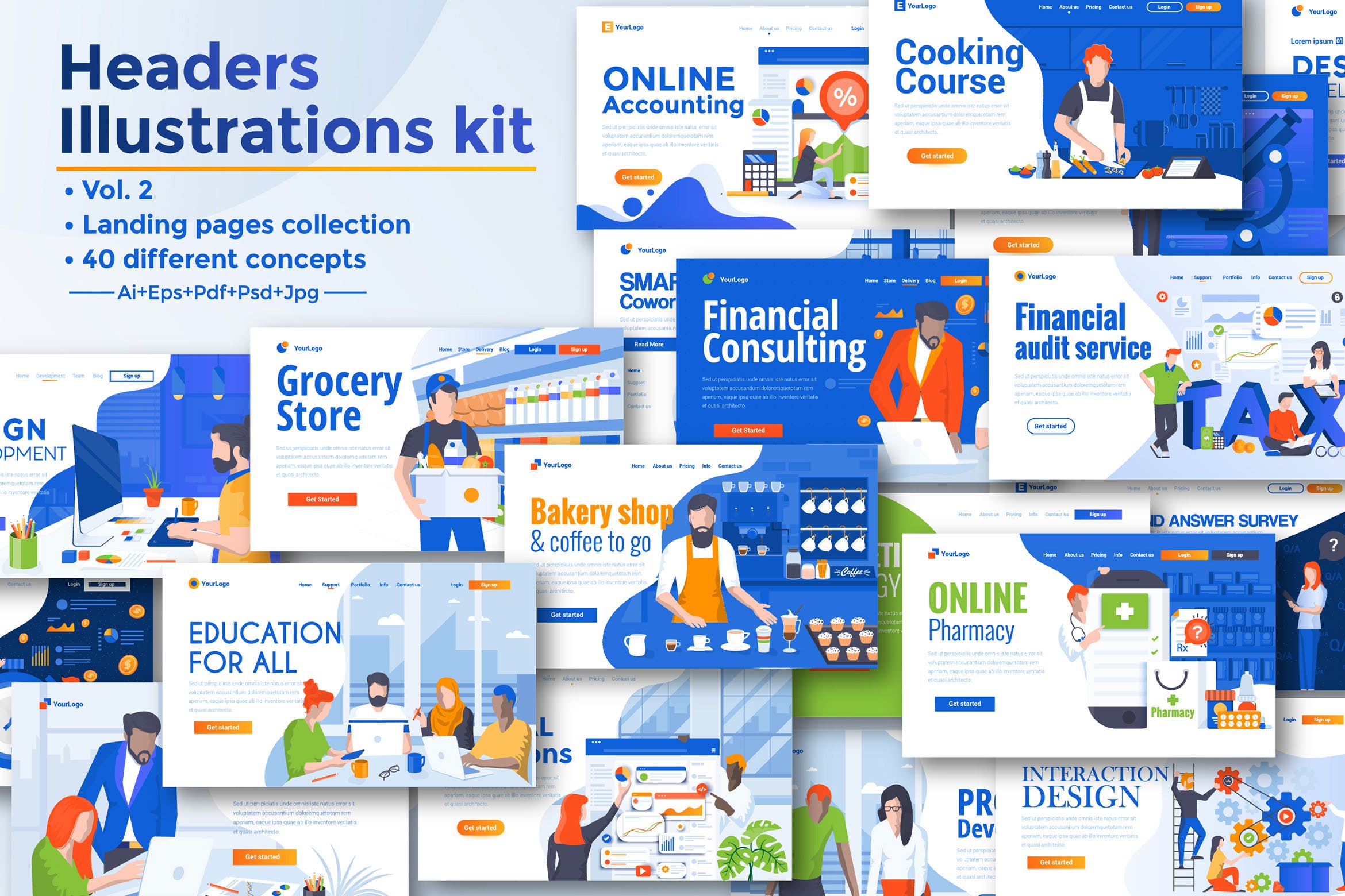 现代设计风格网站着陆页设计模板超级合集 BIG Collection of Landing page templates插图