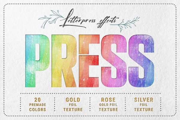 凸版印刷设计风格文本&amp;Logo设计预览样机PSD模板 Letterpress – Text &amp; Logo PSD Mockups