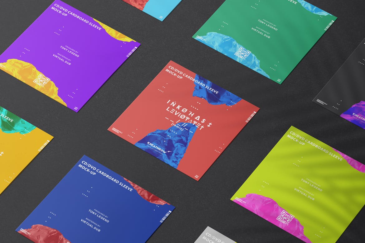 CD/DVD光盘包装&封面设计素材库精选模板v1 CD / DVD Сardstock Paper Sleeve Mock-Ups Vol.1插图(7)