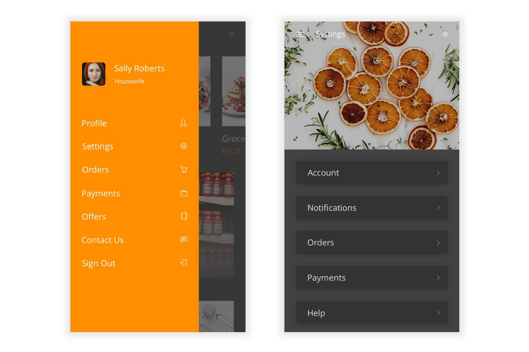 杂货店水果店购物APP应用UI设计素材库精选套件 Groc – Grocery Shopping App in Adobe Illustrator插图(7)