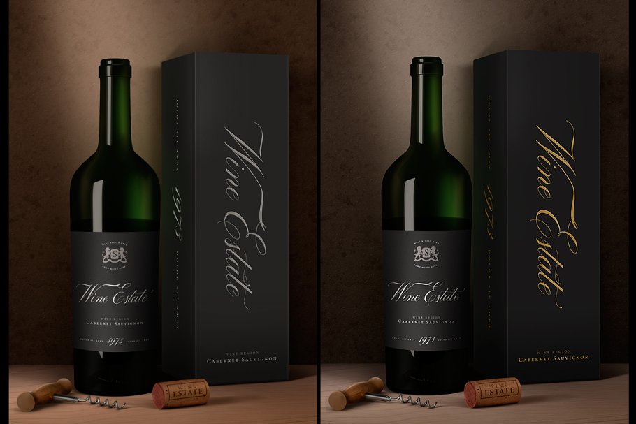 西式餐馆样机合集[酒瓶、酒杯、开瓶器&店招] Wine / Restaurant Mock-Ups Set插图(4)
