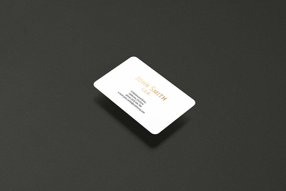 高端圆角企业名片设计图素材库精选套件 8.5×5.5 Landscape Business Card Mockup插图(10)
