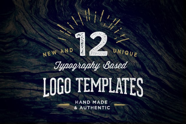 12款复古怀旧风格排版Logo模板 12 Typography Based Vintage Logos