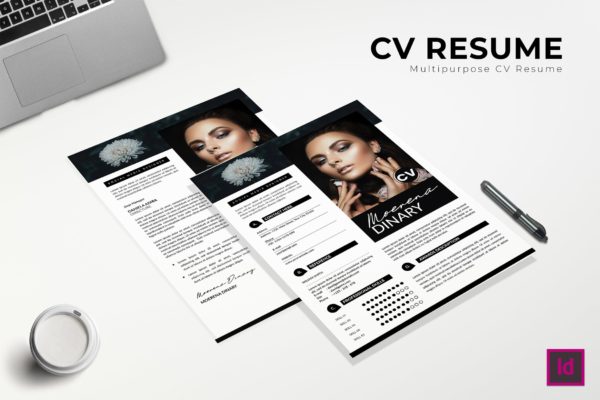 化妆师个电子素材库精选简历模板 Modernity CV Resume