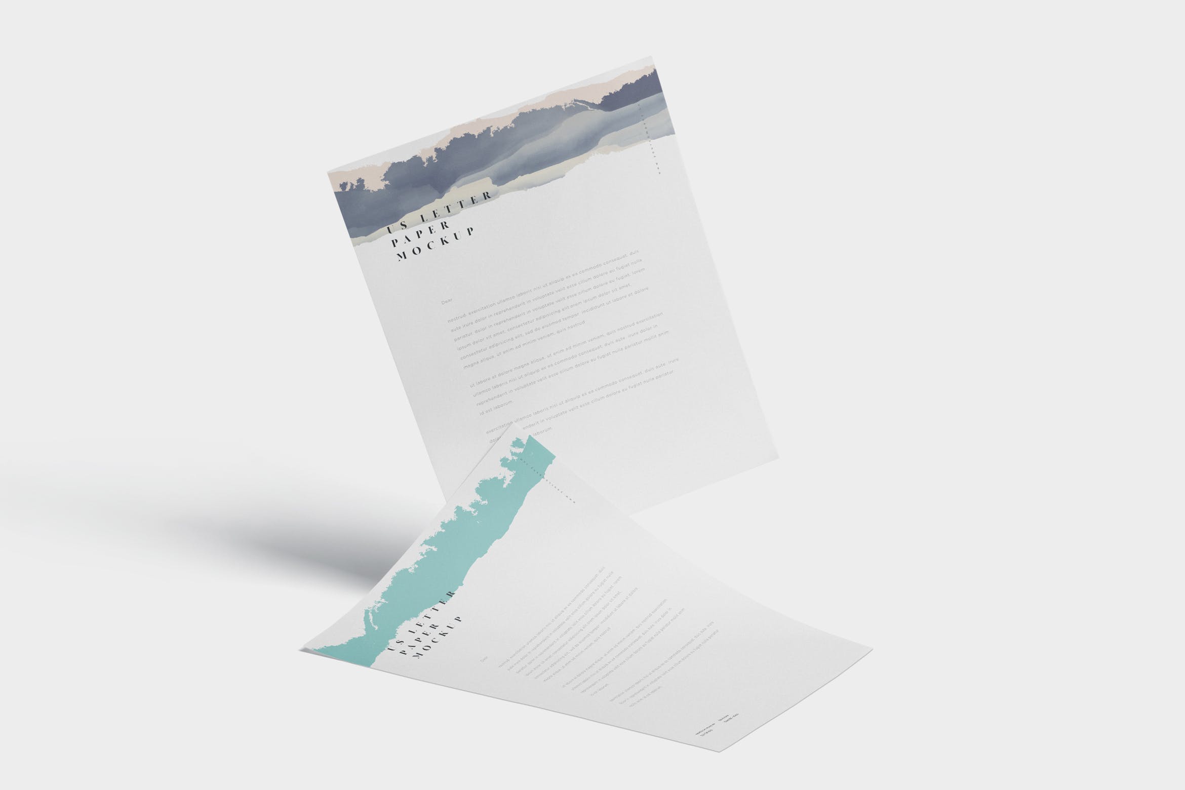 美国尺寸规格信纸设计样机模板 5 US Letter Paper Mockups插图