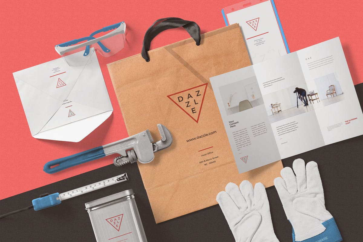 办公文具纸袋场景企业品牌展示样机 Paper Bag Mockup Scenes插图
