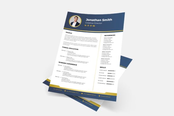 现代简约设计专业素材库精选简历模板v7 Cv Resume Template.v7