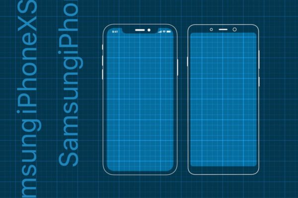 iPhoneXS&amp;三星手机网页&amp;APP应用原型设计展示样机模板 iPhoneXS and Samsung Prototype mockup