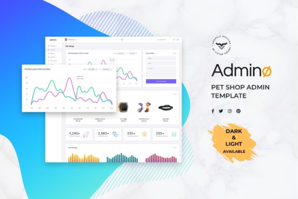 宠物商店网站后台管理界面UI设计素材库精选模板 Pet Shop Admin Dashboard UI Kit