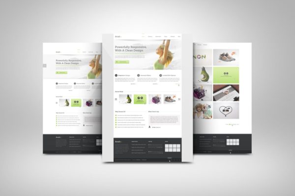 网站UI设计3D展示图样机模板 3D Web Presentation Mockup (V1)