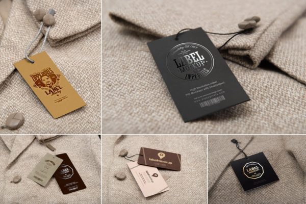 服装价格标签/吊牌设计样机 Clothing Label Mockups