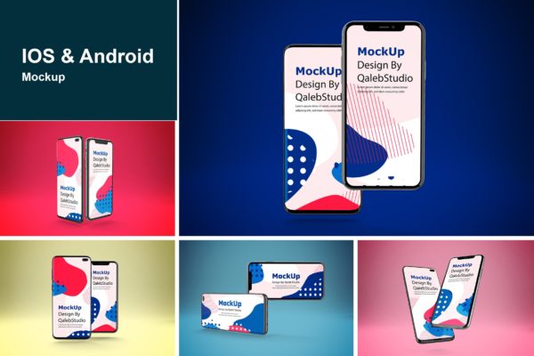 iOS/Android手机应用设计UI效果图样机 IOS &amp; Android MockUp