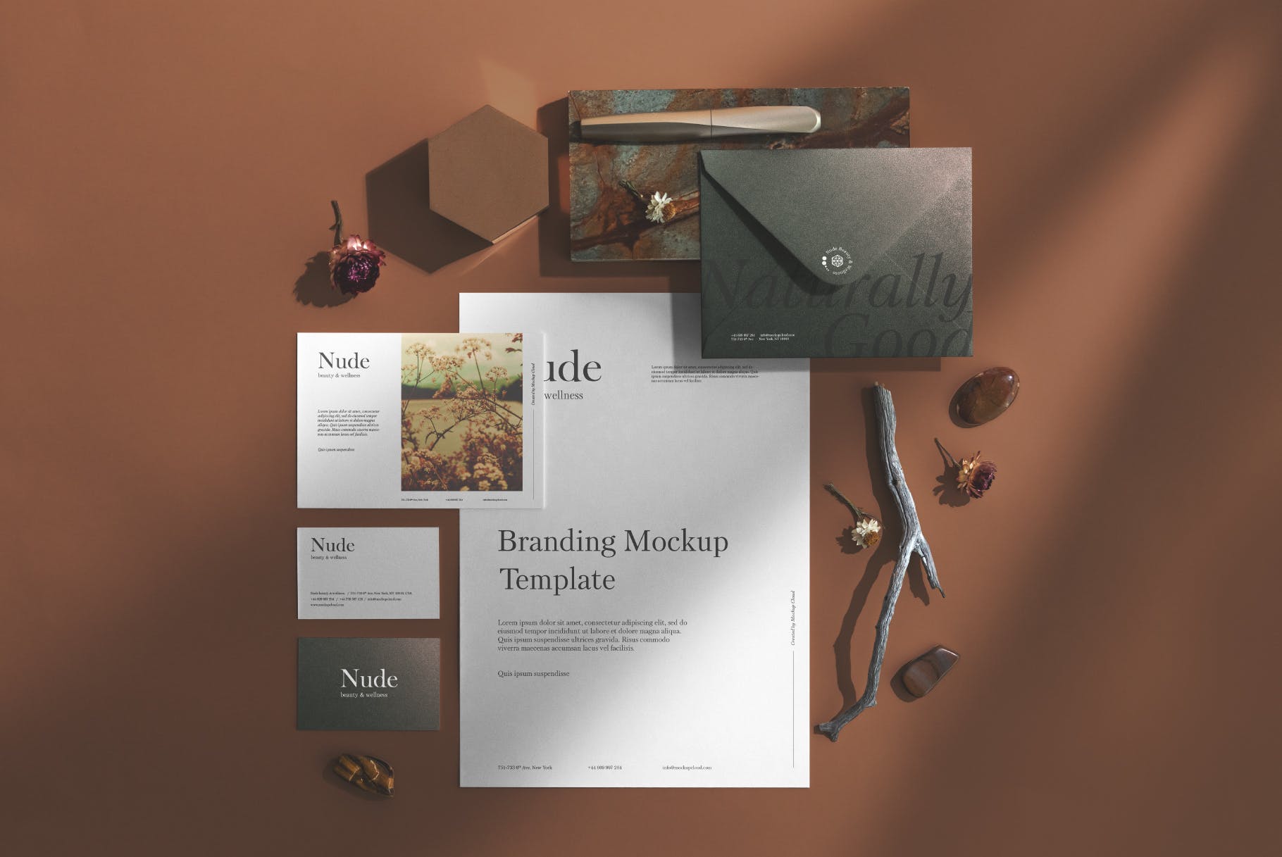 超级品牌VI视觉设计展示效果图素材库精选模板 Nude Branding Mockup插图(3)