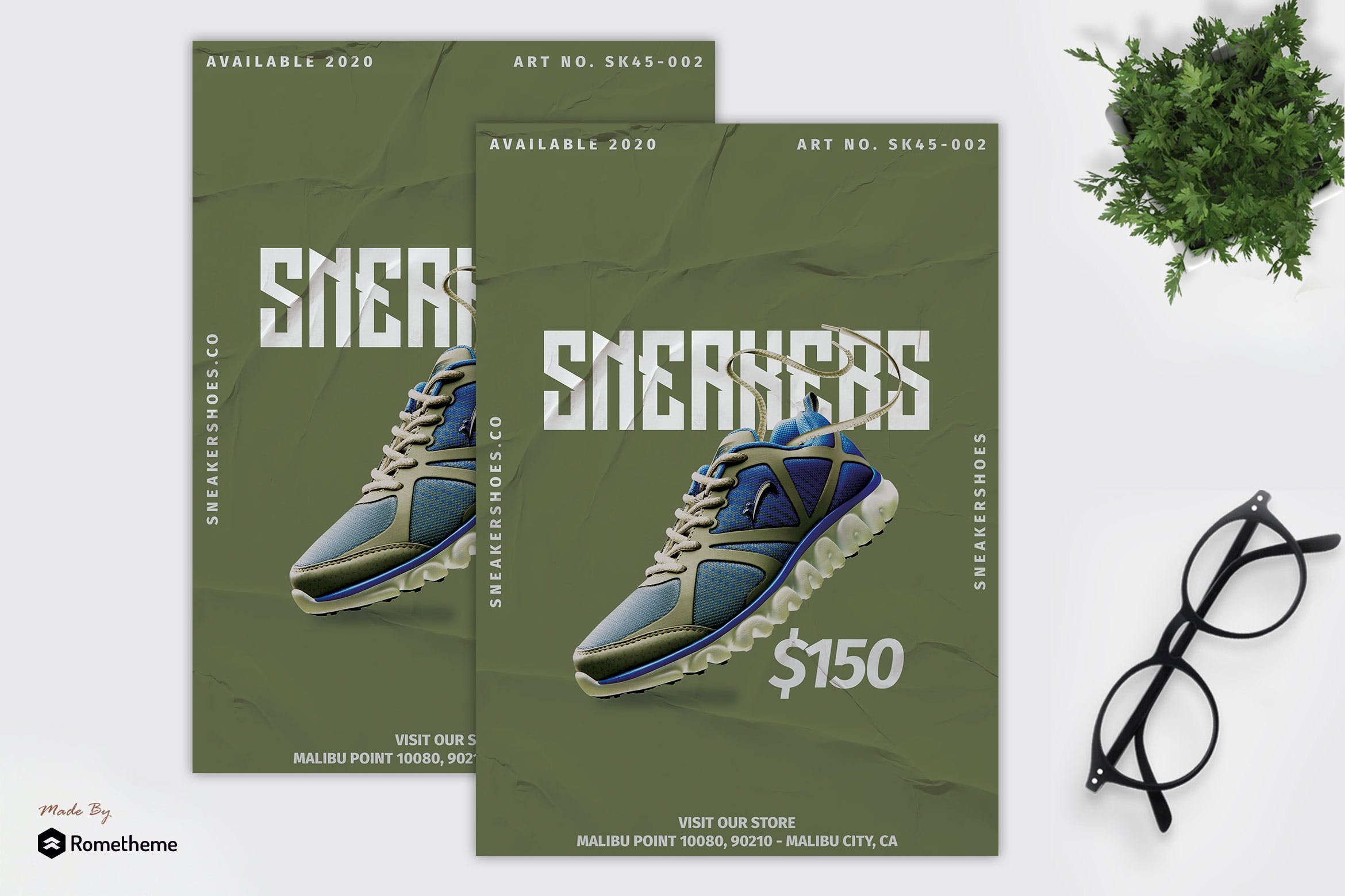 运动鞋单品促销海报传单素材库精选PSD模板 Sneaker Shoes – Product Promotion Flyer RB插图