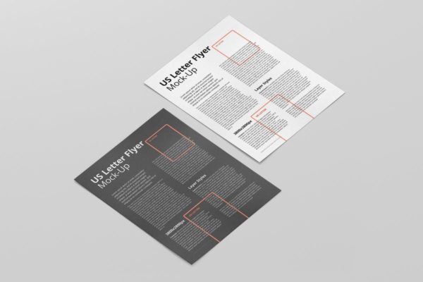 美国信纸尺寸传单设计样机模板 US Letter Flyer Mock-Up