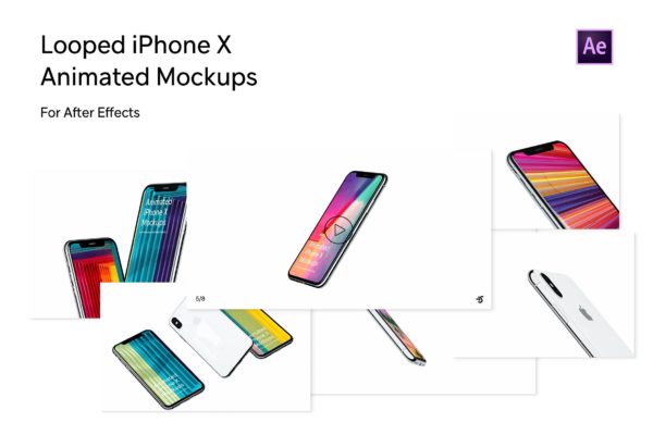 UI设计展示动态样机AE模板 for iPhone X