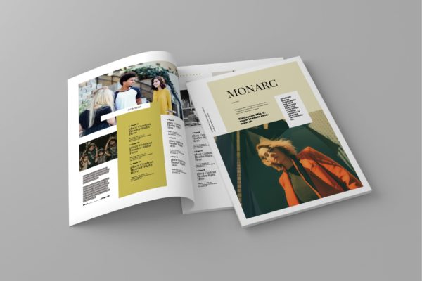 时尚企业素材库精选杂志排版设计模板 Monarc – Magazine Template