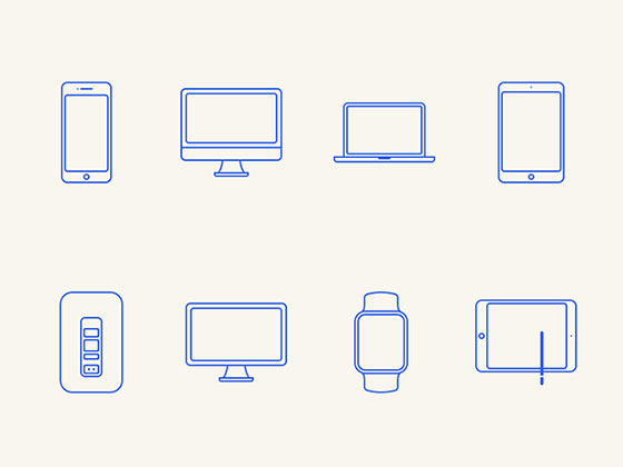 Apple 设备线性图标素材之家精选sketch素材