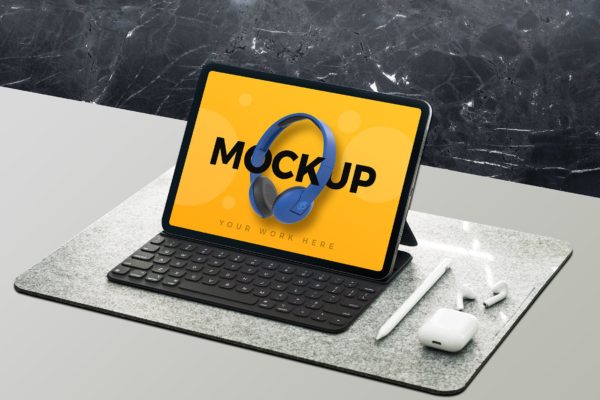 平板电脑屏幕预览设计图素材库精选样机 Tablet Mockup