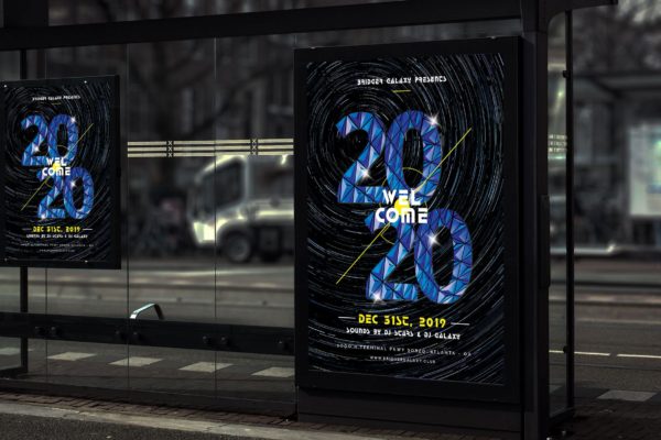 2020大型新年庆祝活动灯箱广告海报设计模板 Welcome – New Year Party Poster RY