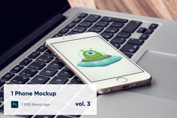 电脑办公桌上的iPhone手机屏幕演示素材库精选样机v2 1 Phone Mockup on Laptop – Vol. 2
