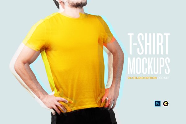4K分辨率男士T恤版式印花设计样机模板 T-Shirt Mockup