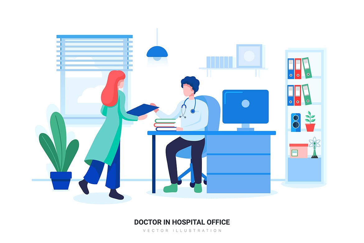 医院&医疗场景矢量插画素材v1 Hospital & Healthcare Vector Scenes插图(2)