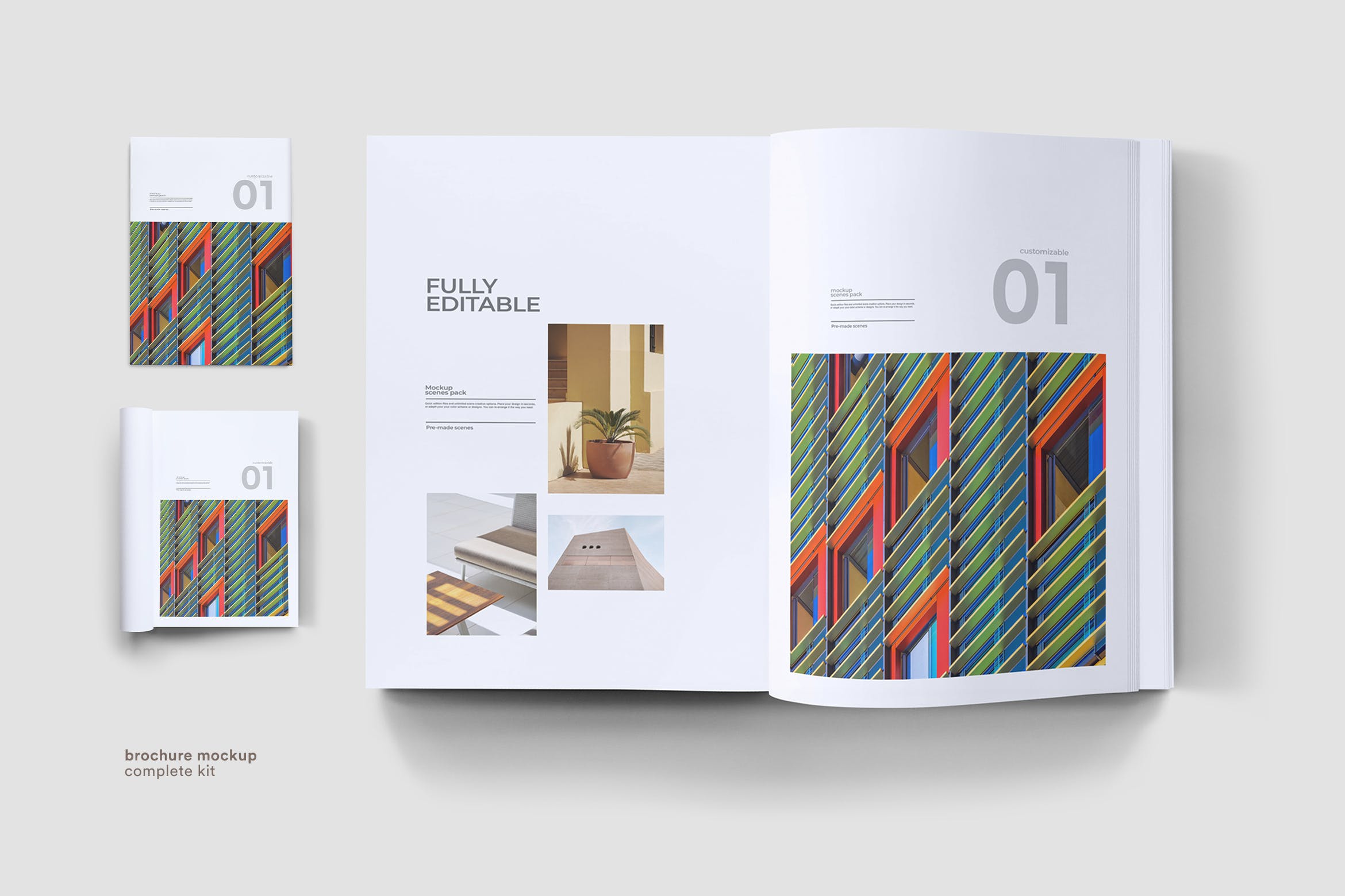 企业画册封面&版式设计效果图样机素材库精选 Brochure Mock Up插图