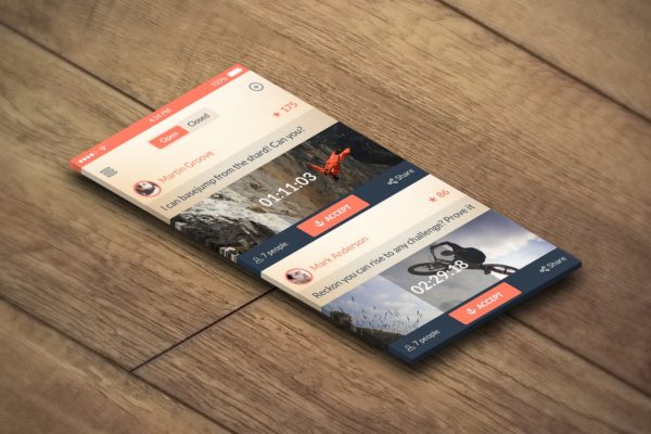 3D立体屏幕APP设计效果图样机 Realistic App Mock ups