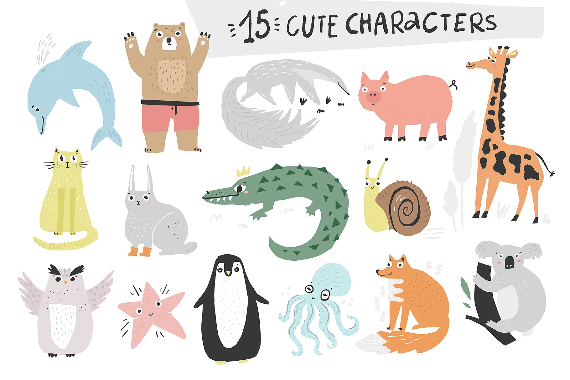 剪纸动物主题素材合集 Talking Animals Bundle插图(1)