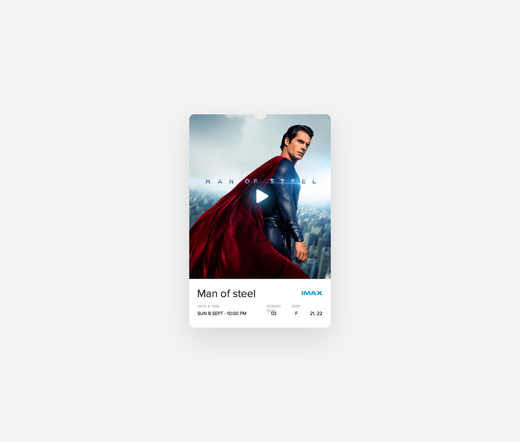 Movie Ticket Card