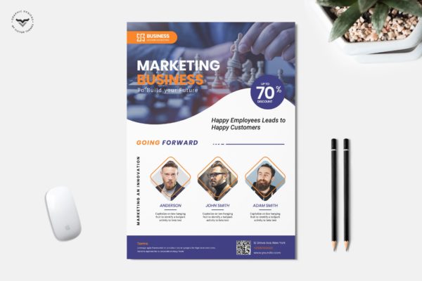 市场营销专家咨询服务公司宣传单设计模板 Business Flyer Template