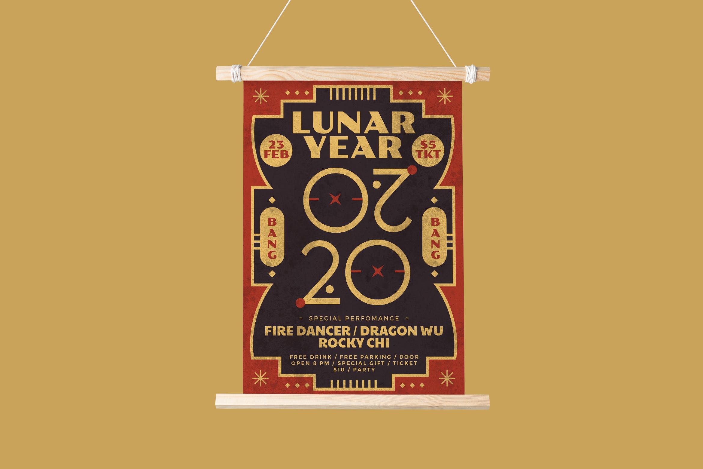 创意2020中国新年主题海报传单素材库精选PSD模板 Chinese New Year Flyer插图