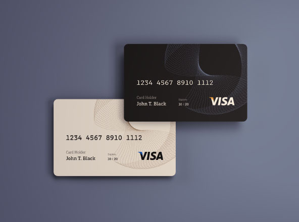 信用卡银行卡双面设计效果样机PSD模板 Credit Cards Mockup – PSD