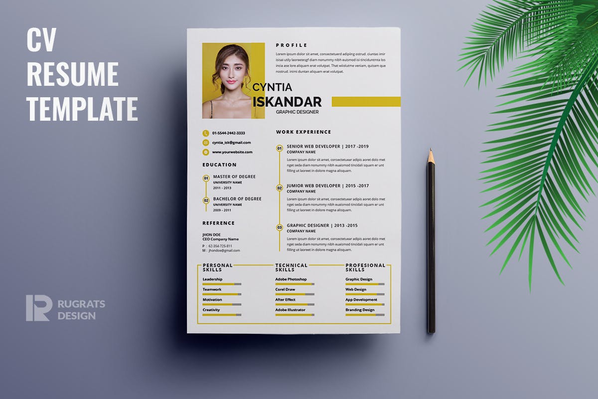 极简主义创意版式设计电子简历模板 Minimalist CV  Resume R22 Template插图