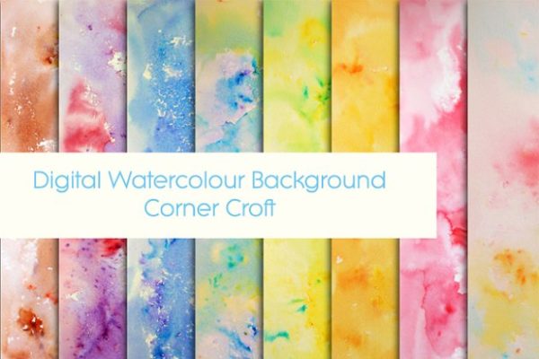水彩油墨飞溅肌理素材 Watercolor Paint Splatter Pattern