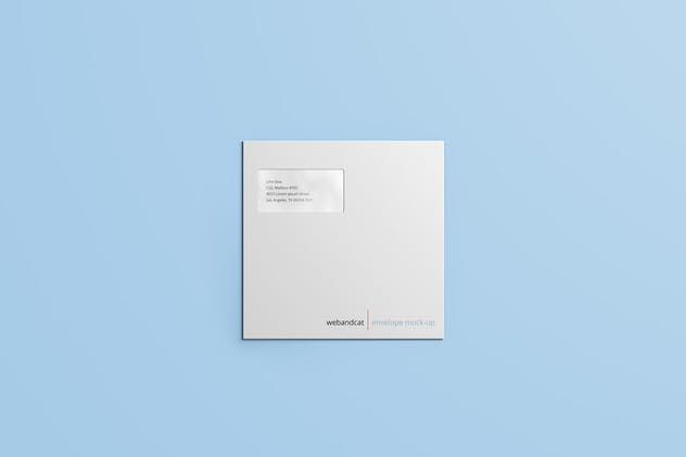 方形信封设计图样机素材库精选模板 Square Envelope Mock-up插图(9)