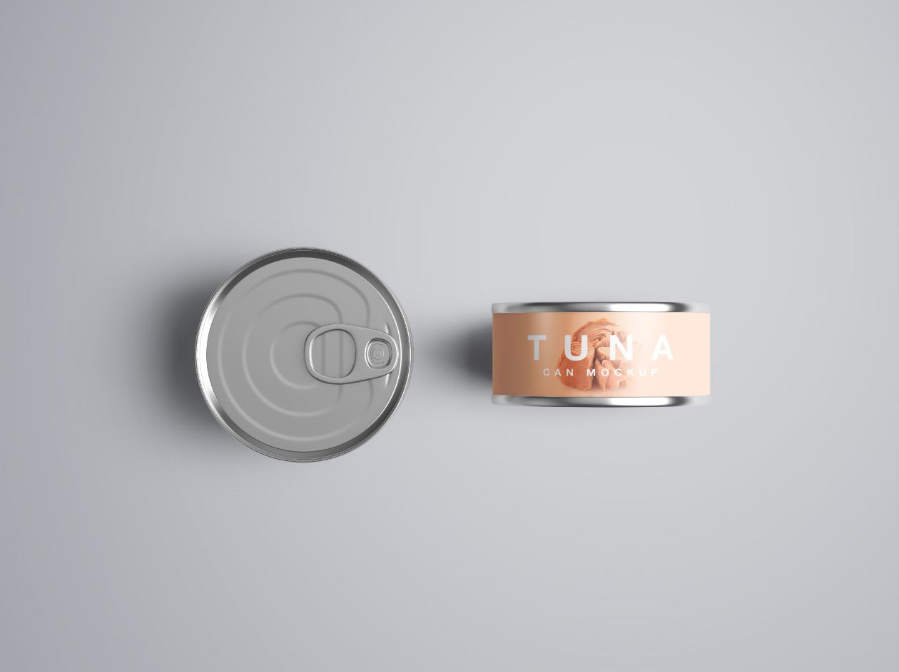 金枪鱼罐头食品包装设计效果图PSD样机 Tuna Can Mockup插图(6)