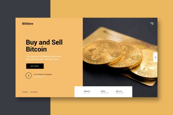 加密货币兑换网站着陆页设计素材库精选模板 Cryptocurrency Exchange – Landing Page