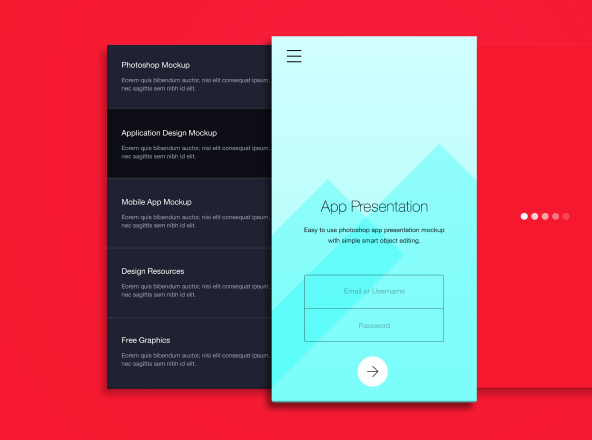 简约风格移动应用界面设计预览样机模板 Phone Application Presentation Mockup